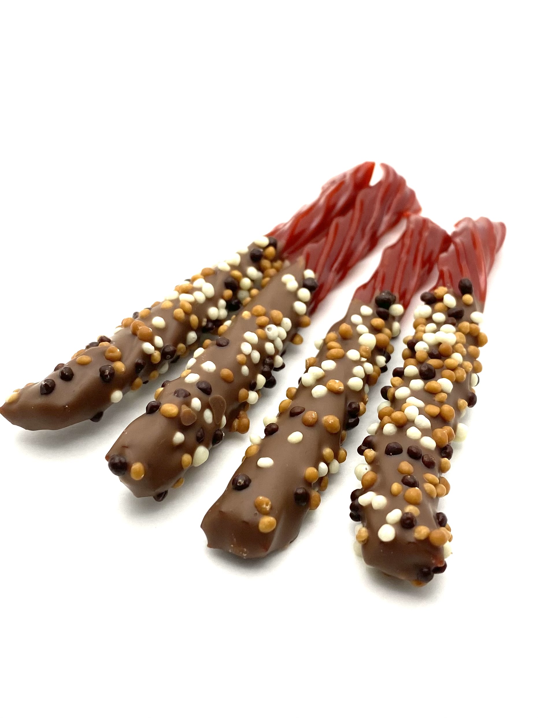 Chocolate Dipped Twizzlers (Red) in Milk Chocolate - 10 pc bag