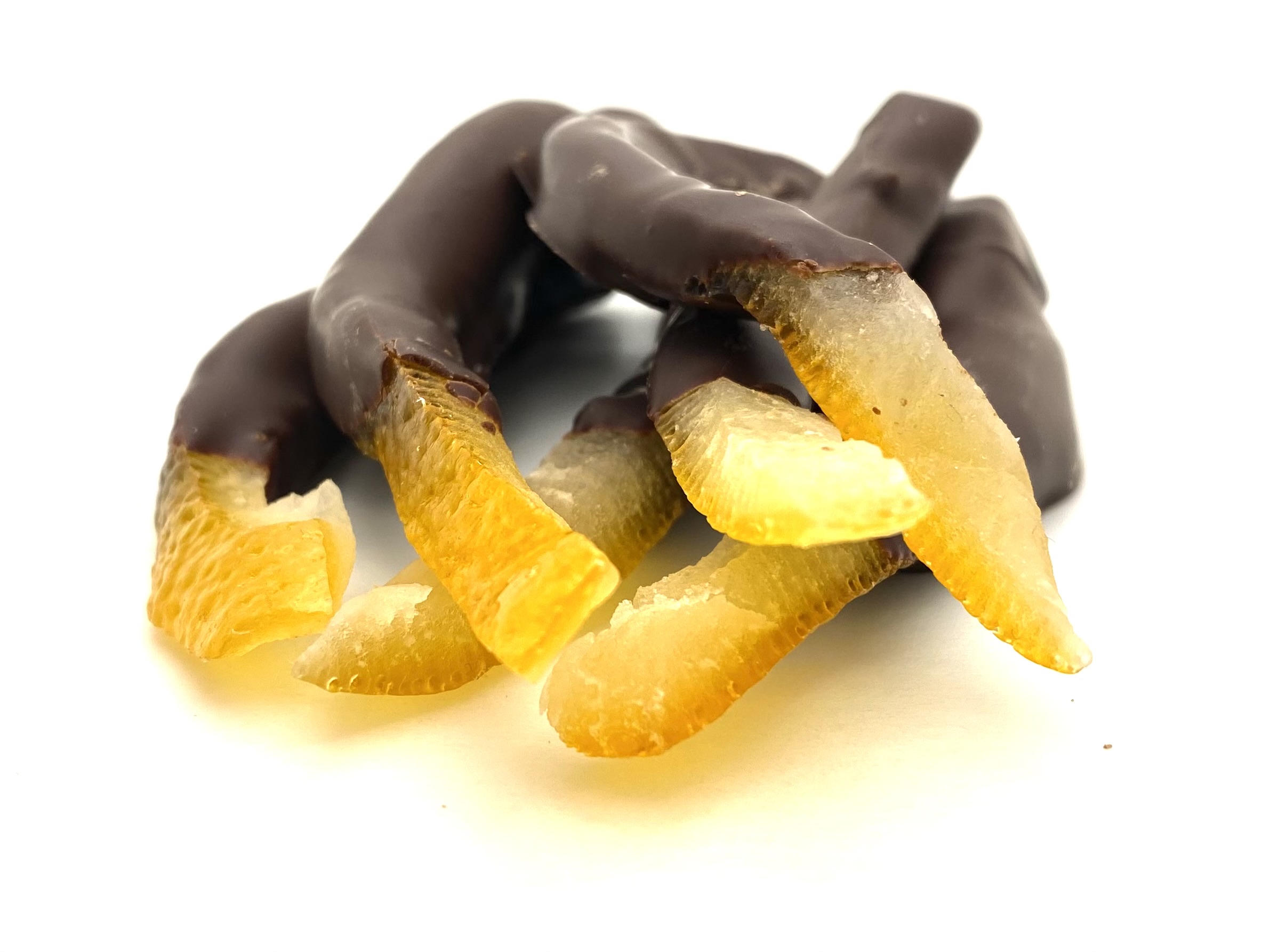 Dipped Candied Orange Peel in Dark Chocolate