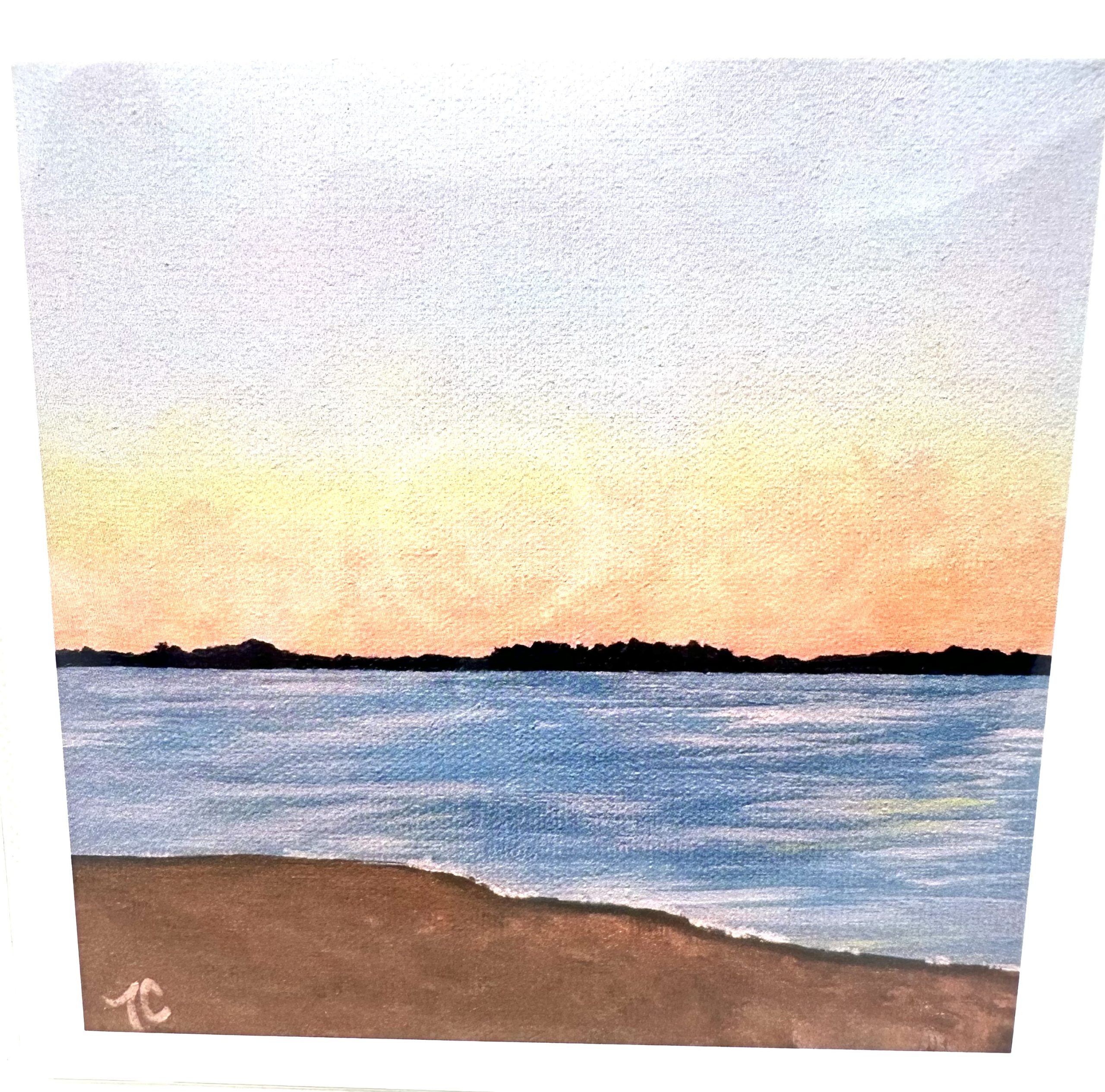 Greeting Cards by Tammy Coo - Shoreline Sunset