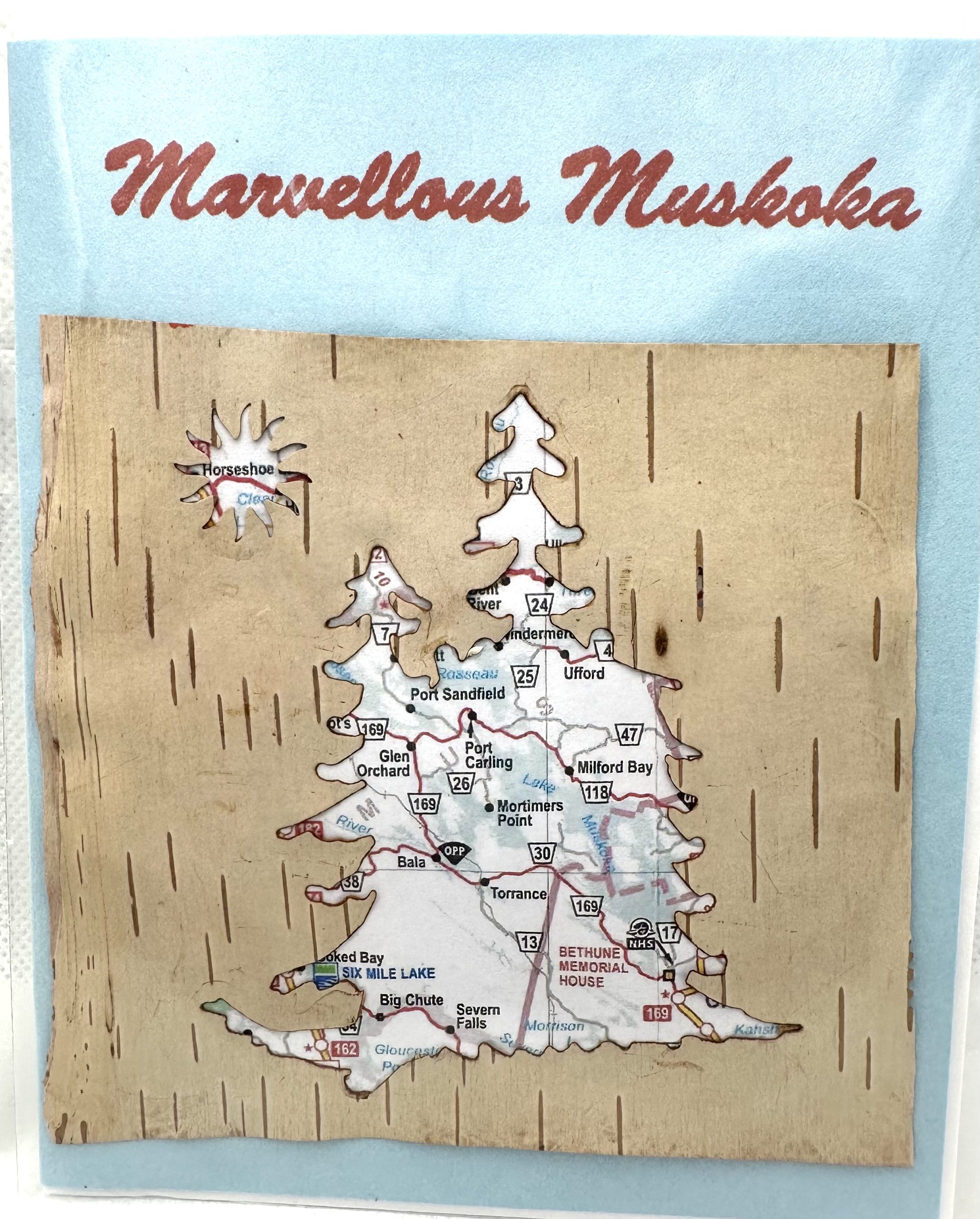 Greeting Cards by Creative Muskoka Cards - Birchbark Evergreen Cutout