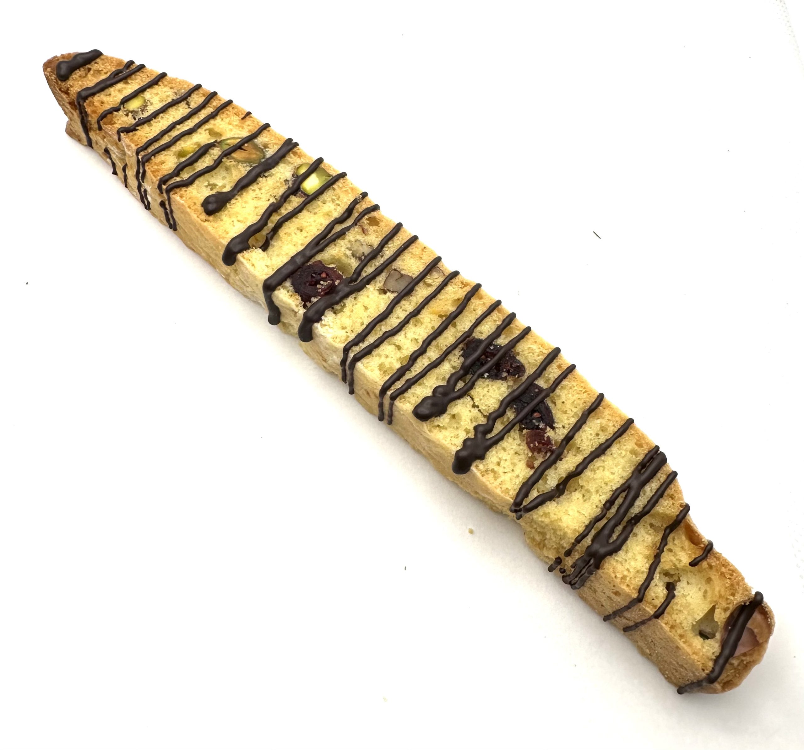 Cranberry Pistachio Pecan Biscotti with Dark Chocolate Drizzle
