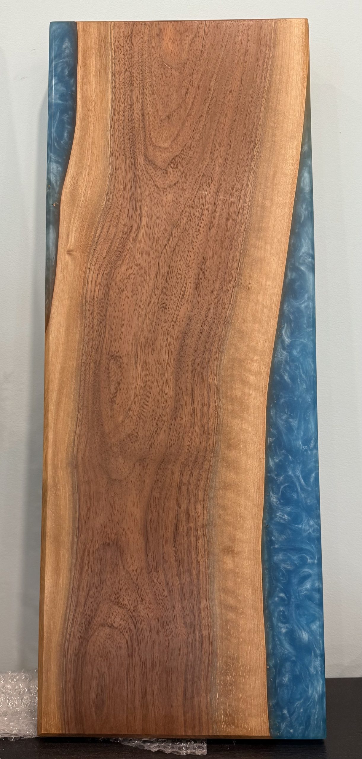 Charcuterie Board 23.5"x8.25" - Live Edge with Blue Epoxy