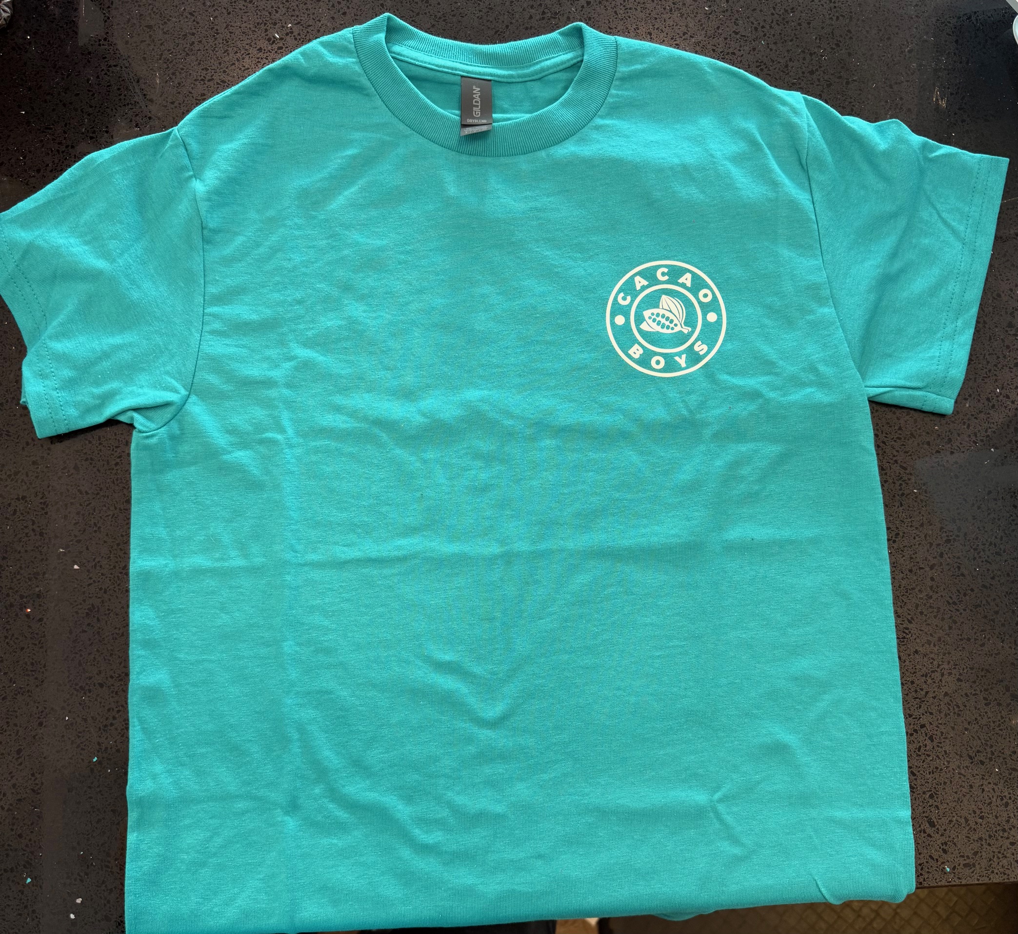 T-Shirt - Cacao Boys "Skip The Drama, Eat The Fancy Chocolate" - Large, Teal